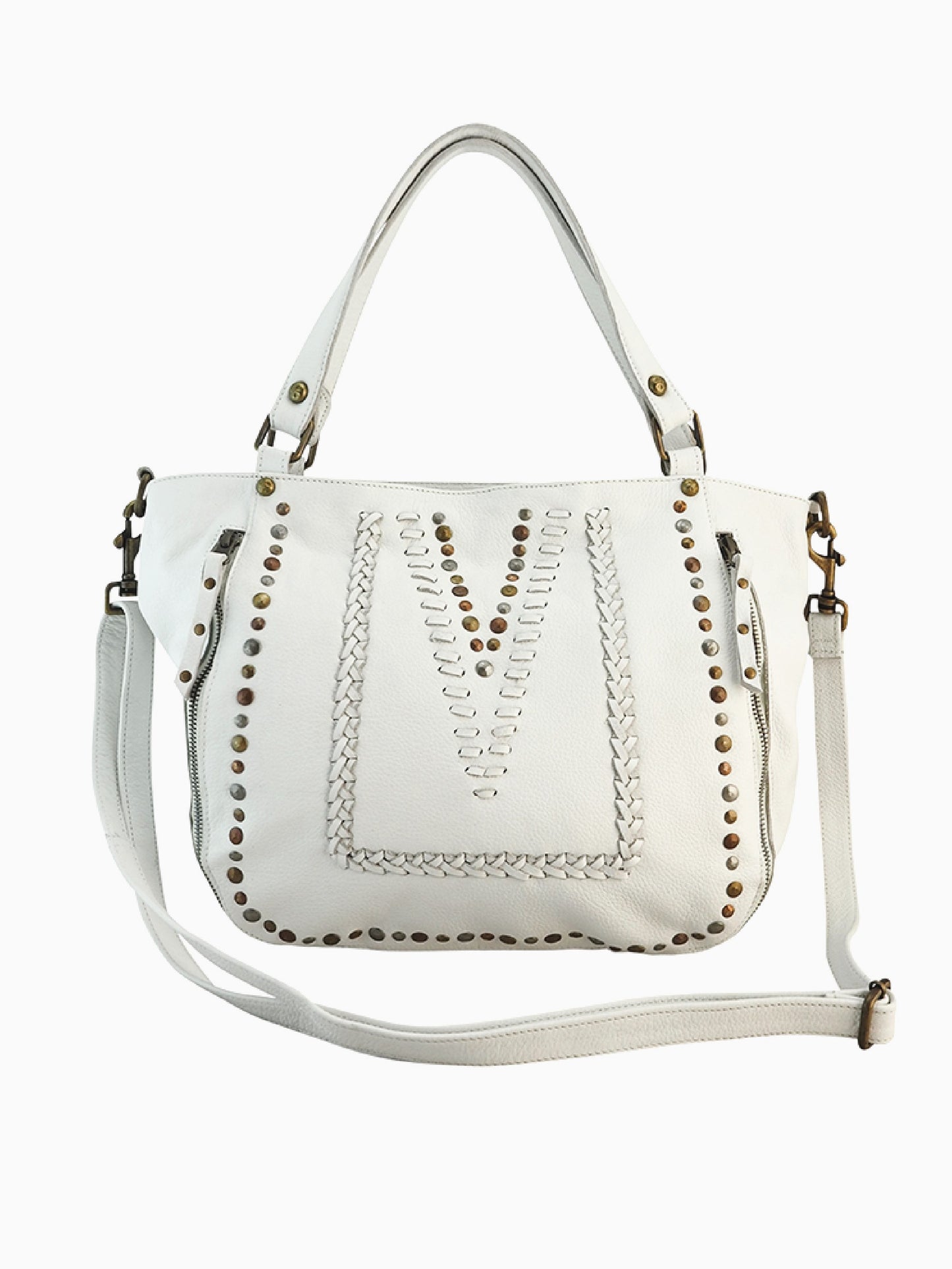 Mila Stitch & Stud Leather Tote | Camel | Pre-Order