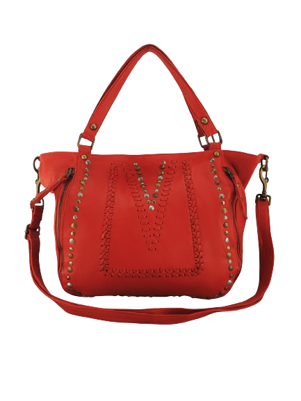 Mila Stitch & Stud Leather Tote | Camel | Pre-Order