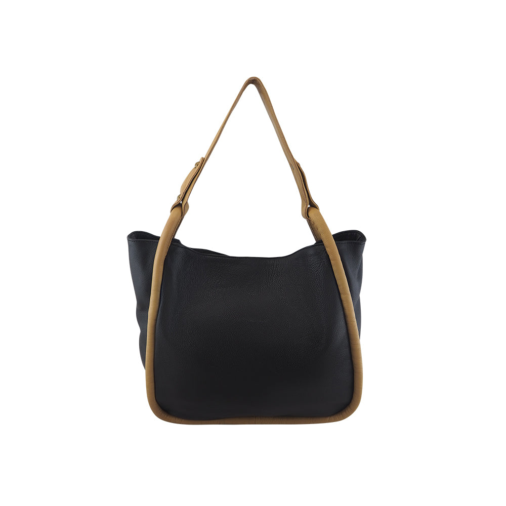 Kimberly Two Tone Handbag | Black/Camel | Pre-Order