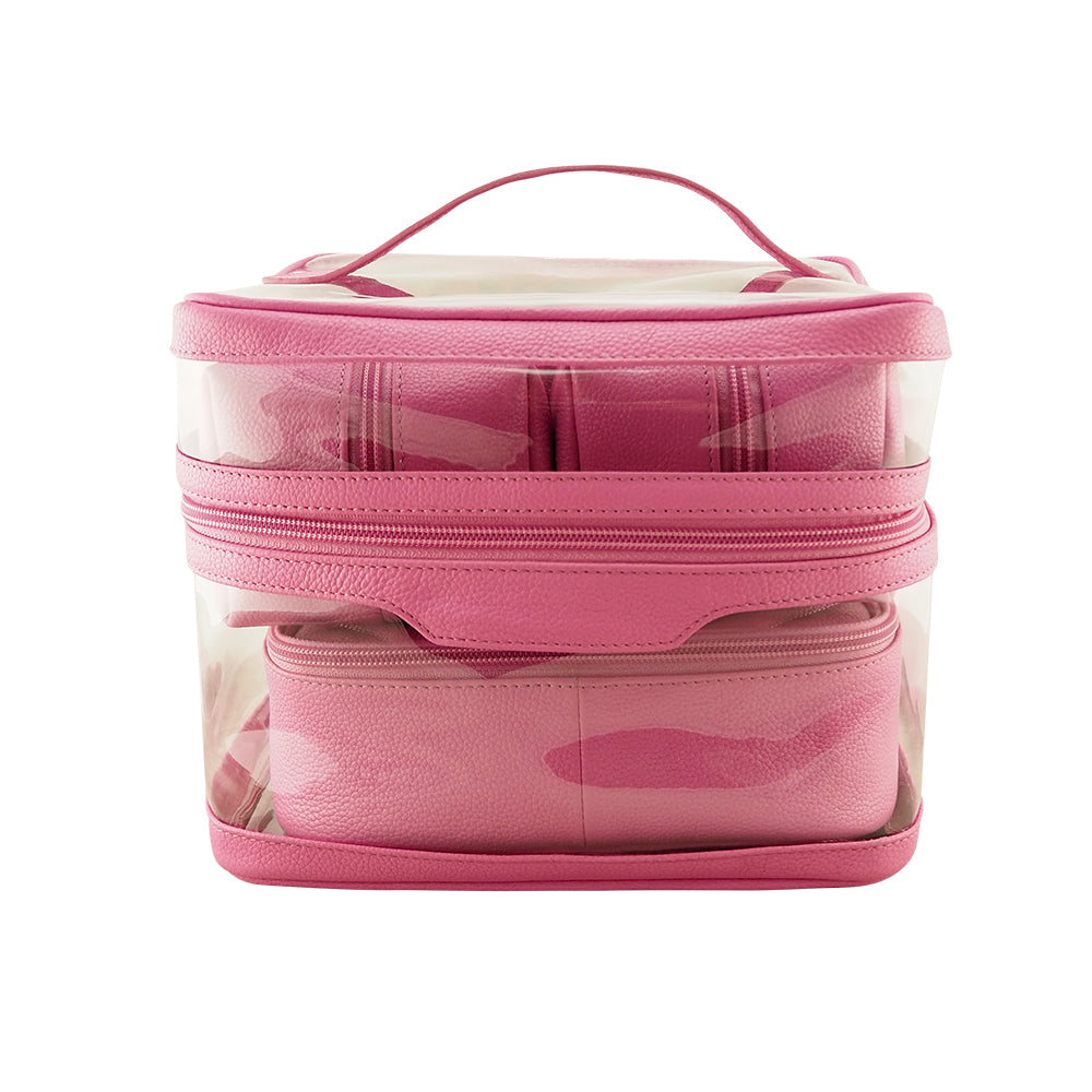 Sophia 4 Piece Travel Makeup Case | Fuchsia