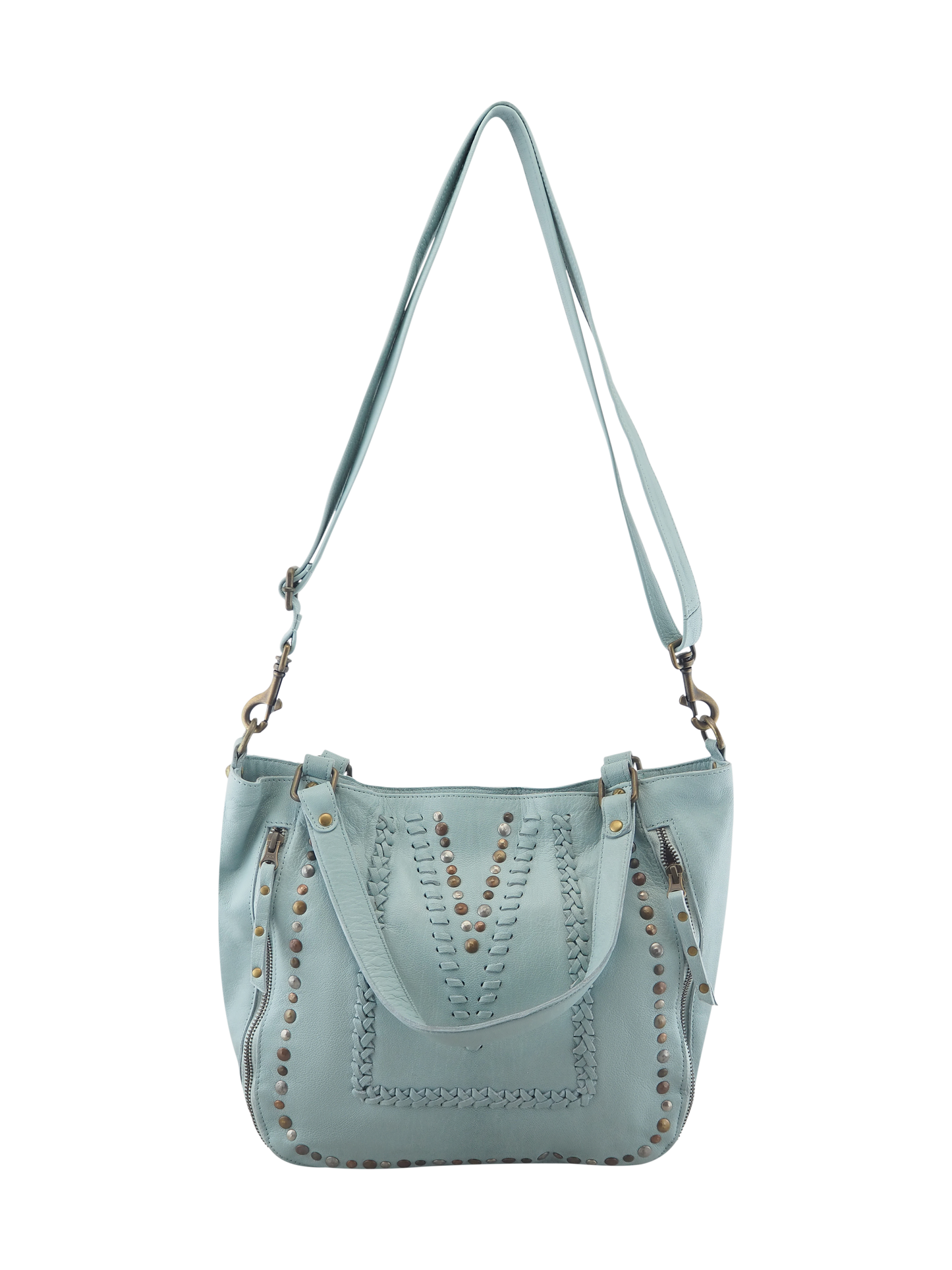 Mila Stitch & Stud Leather Tote | Camel | Pre-Order