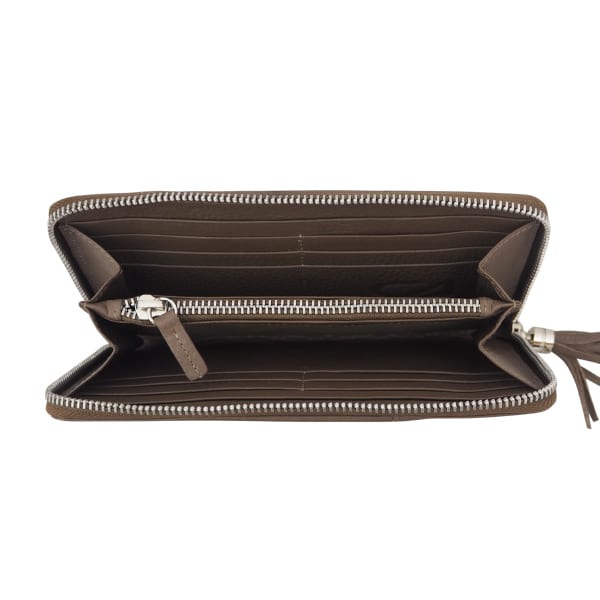 Cadelle Leather Aviana stud weave wallet, tobacco, product shot 2
