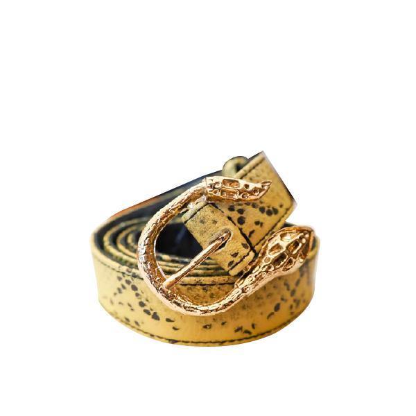Cairo Leather Belt | Bottle Green Snake Skin