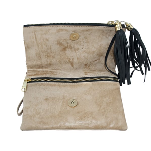 Amalfi Mini Leather Bag | Camel/Black