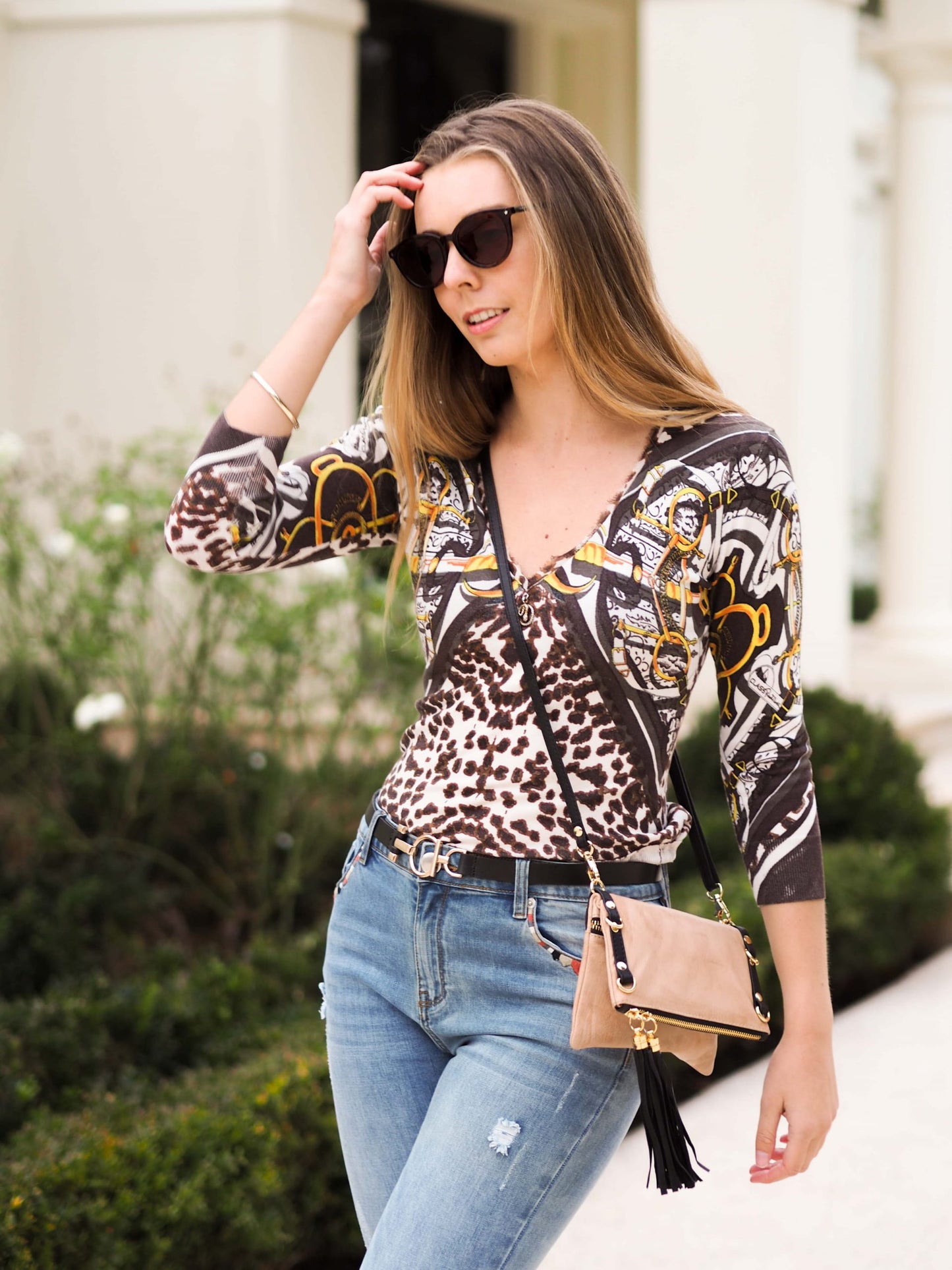 Amalfi Mini Leather Bag | Camel/Black