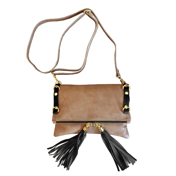 Amalfi Mini Leather Bag | Camel/Black