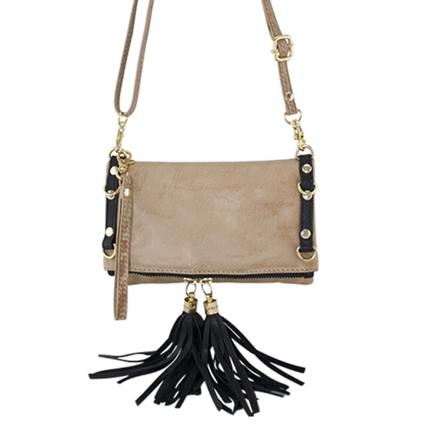 Amalfi Mini Leather Bag | Camel/Black