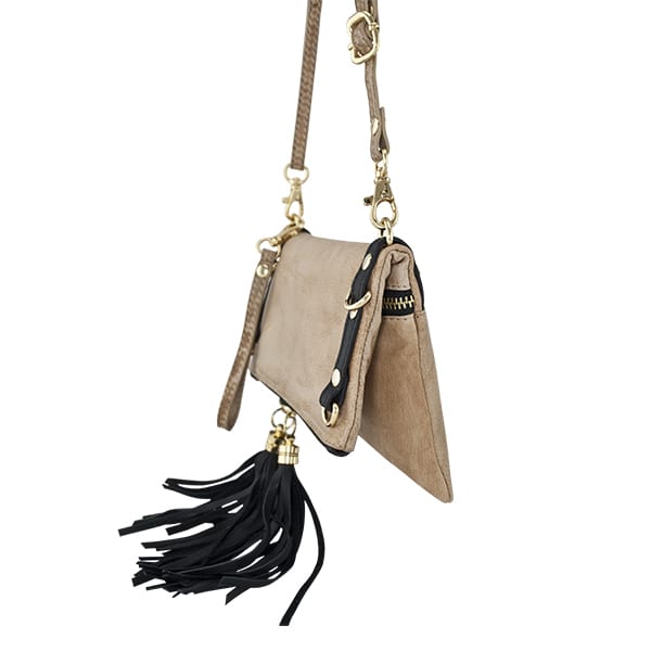 Amalfi Mini Leather Bag | Camel/Black