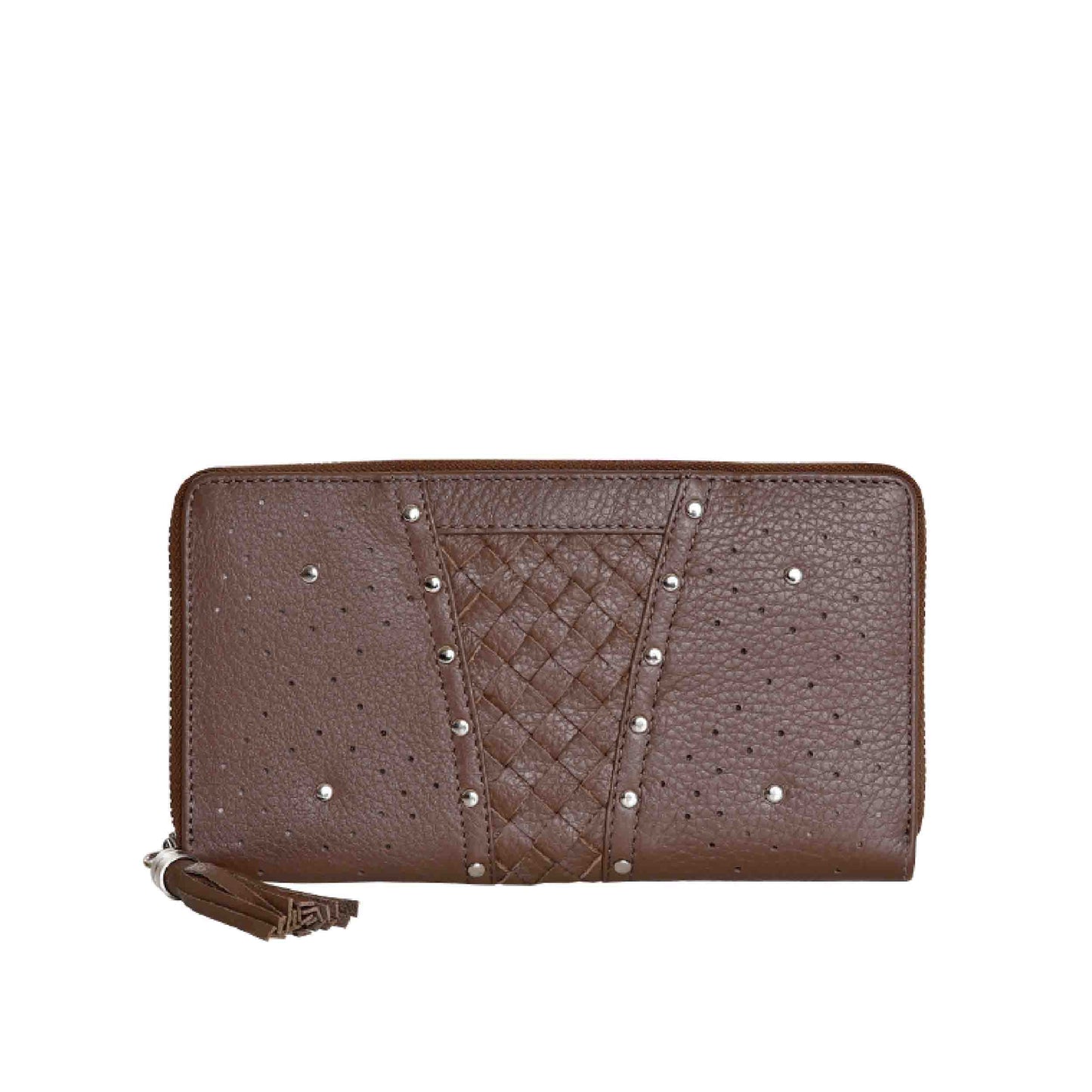 Aviana Stud Weave Wallet | Black