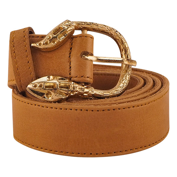 Cairo Leather Belt | Bottle Green Snake Skin