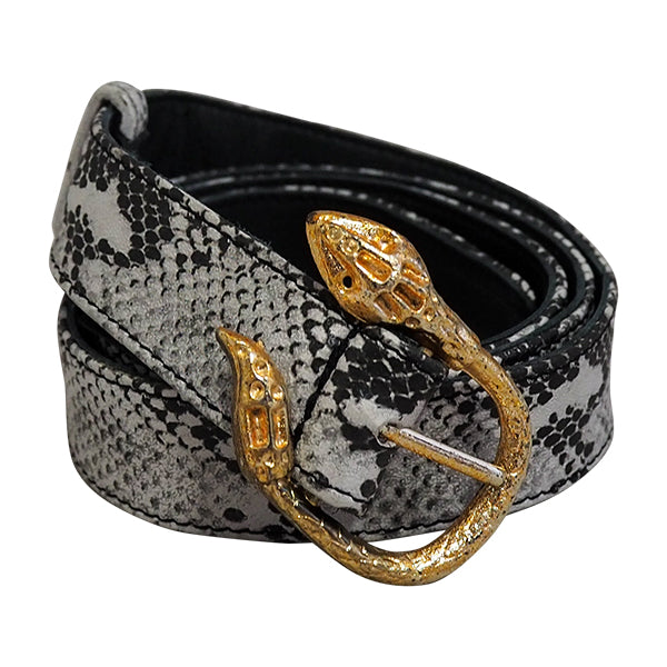 Cairo Leather Belt | Bottle Green Snake Skin