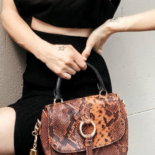 Cadelle Leather, Mini Jordan snake orange, lifestyle shot