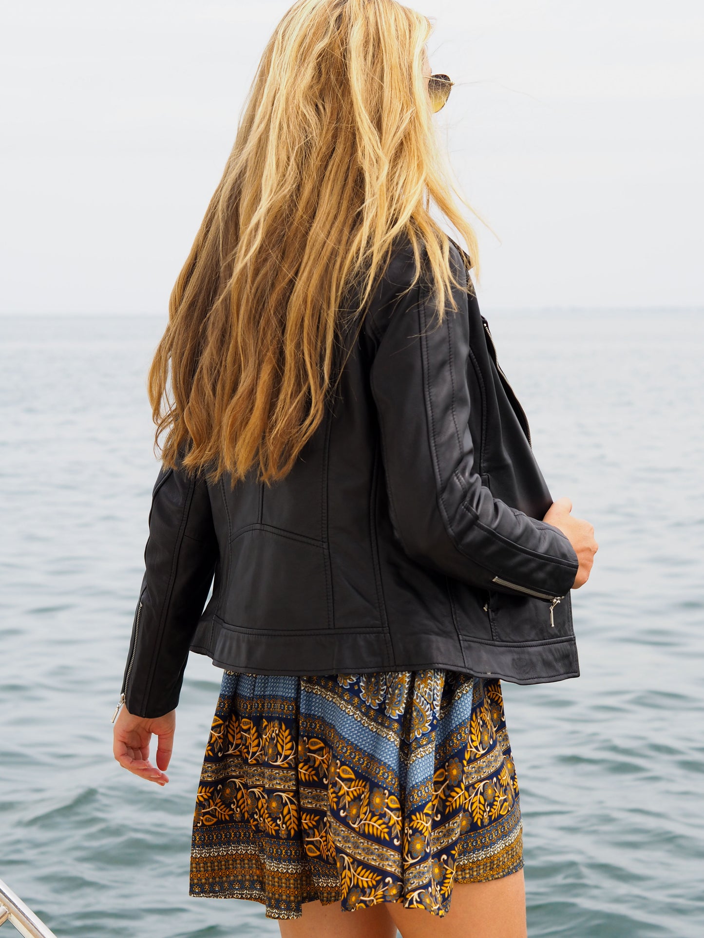 Celina Leather Biker Jacket | Black