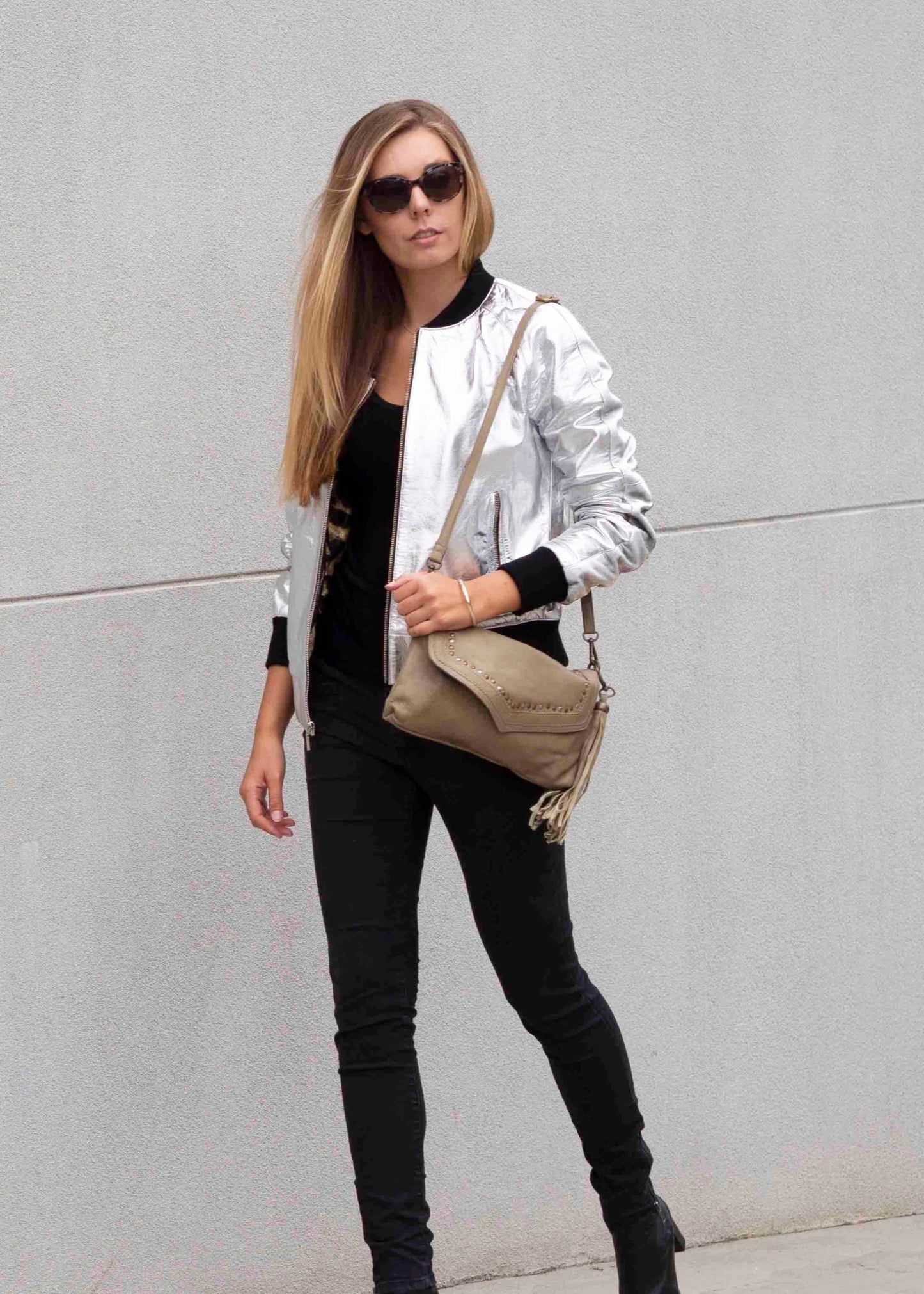Remy Bomber | Silver Metallic