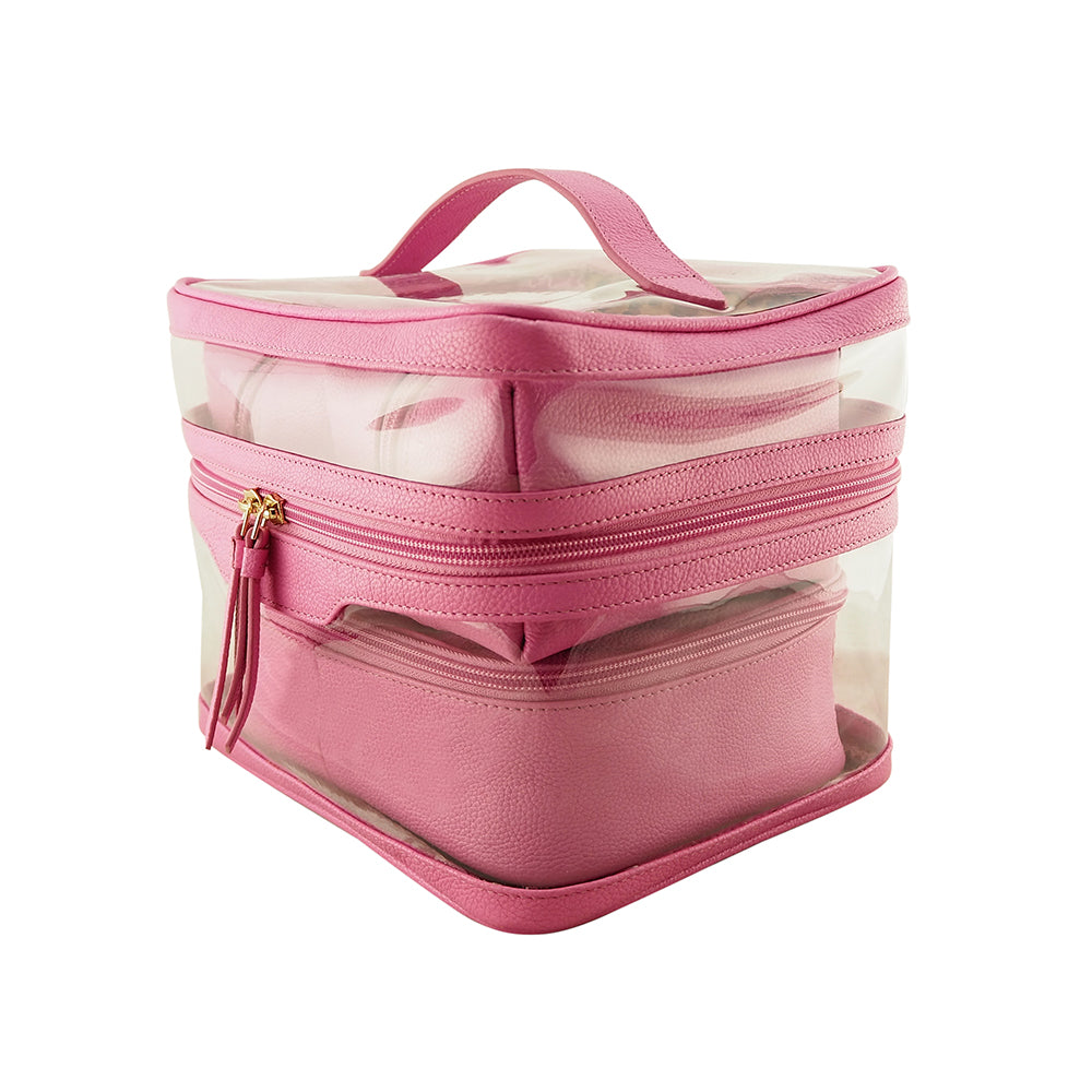 Sophia 4 Piece Travel Makeup Case | Fuchsia