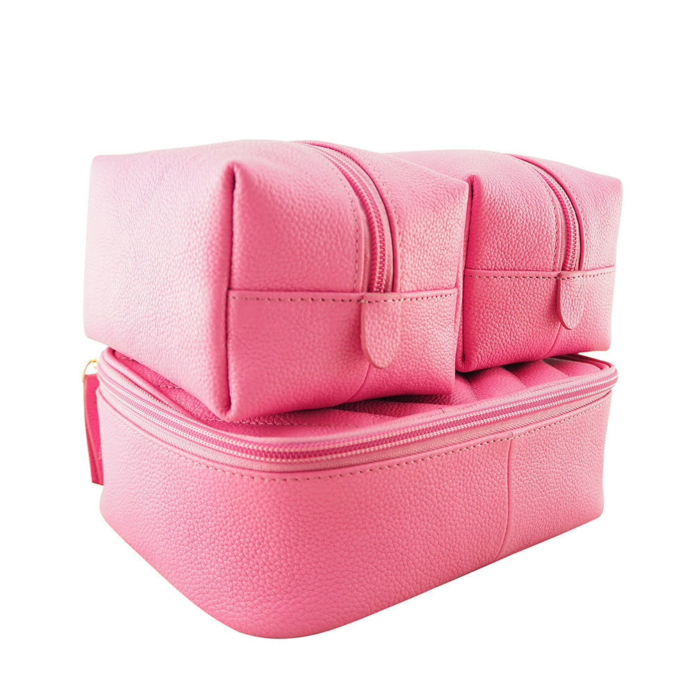 Sophia 4 Piece Travel Makeup Case | Fuchsia