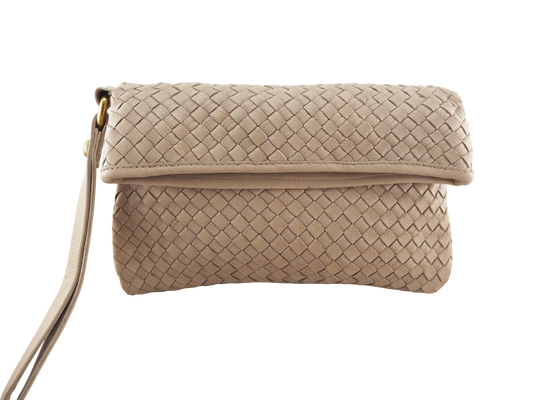 Luna Weave Clutch | Nude