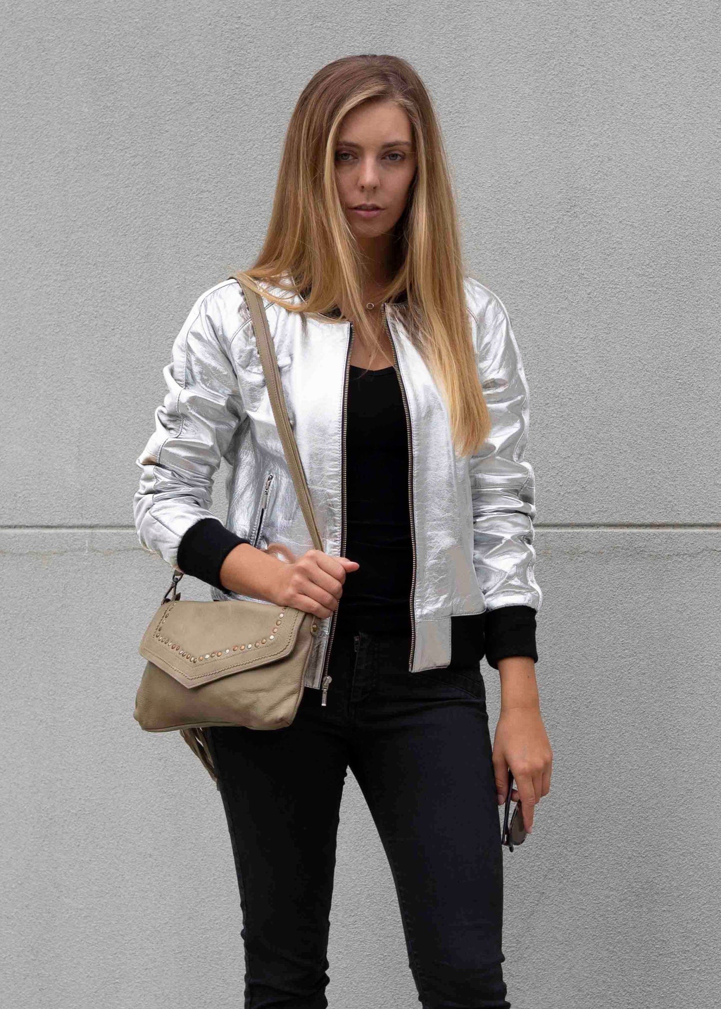 Remy Bomber | Silver Metallic