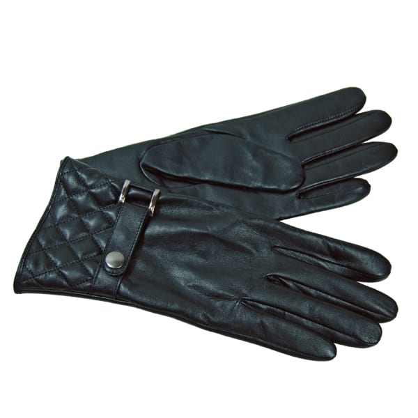 Quilted Strap Glove | Black - Leopard