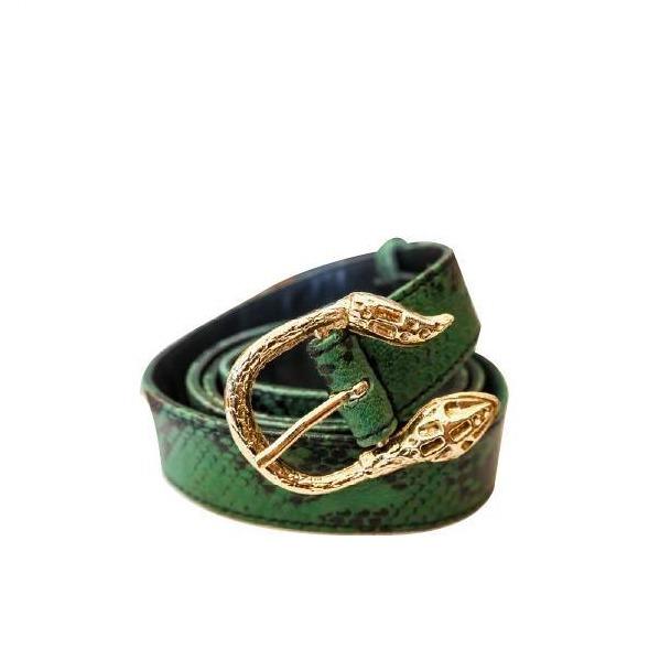 Cairo Leather Belt | Saffron Snake Skin