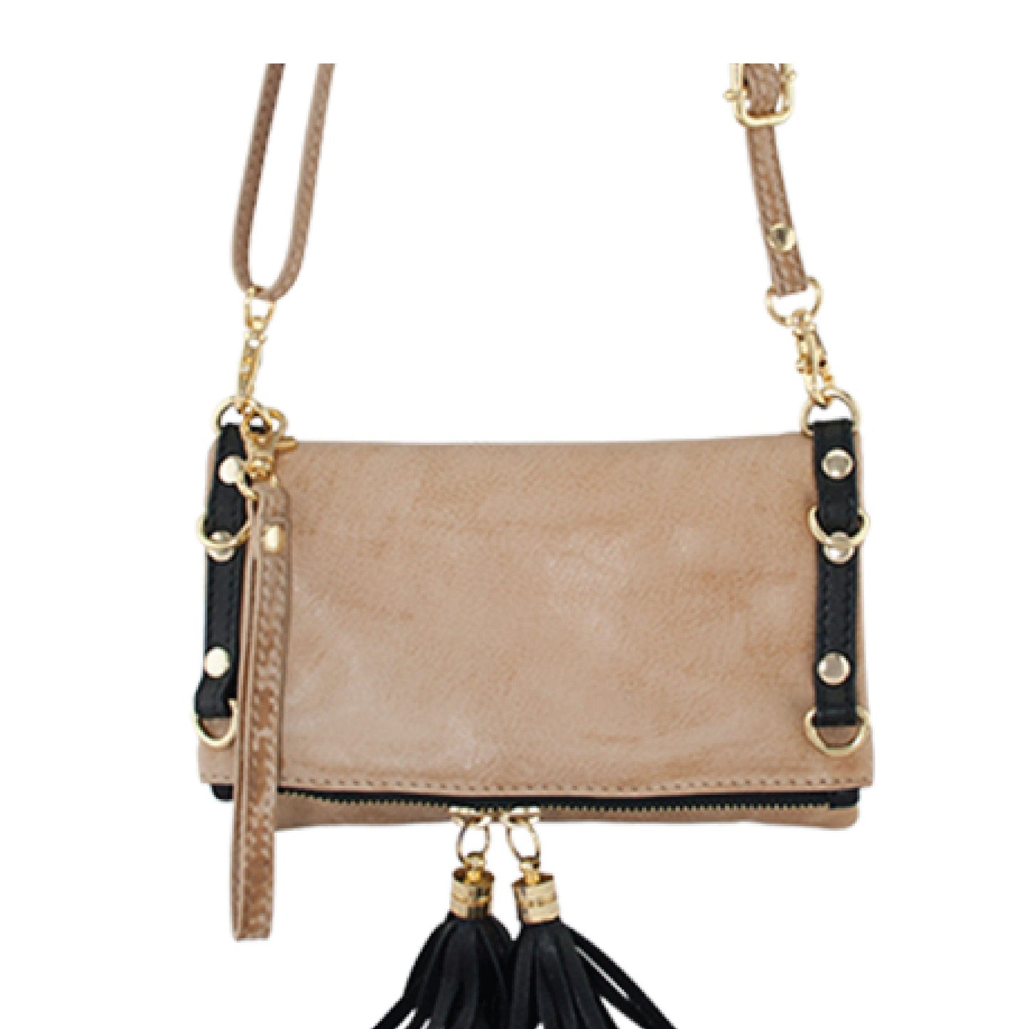 Amalfi Mini Leather Bag | Camel/Black