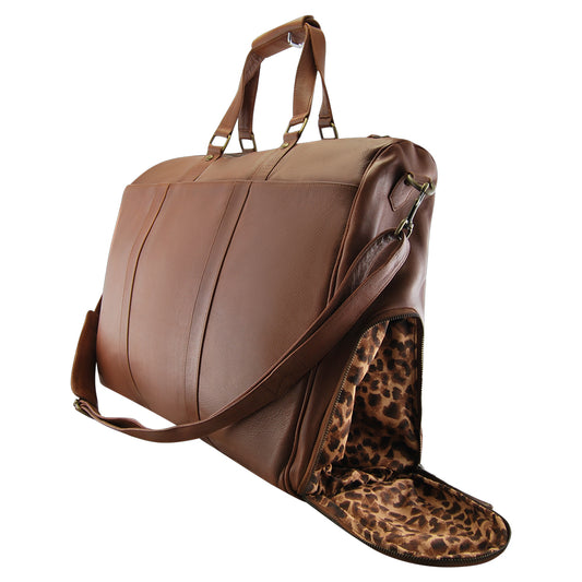 Charlie Unisex Overnighter Leather Bag | Cognac