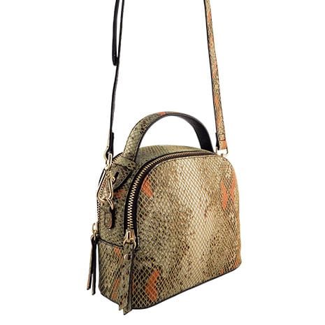 MONK Miami Bag  | Orange/Brown Python