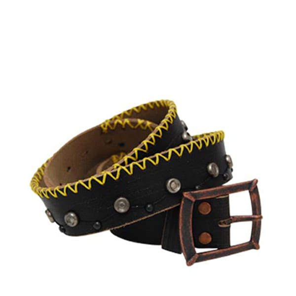 Contrast Stitch Leather Belt