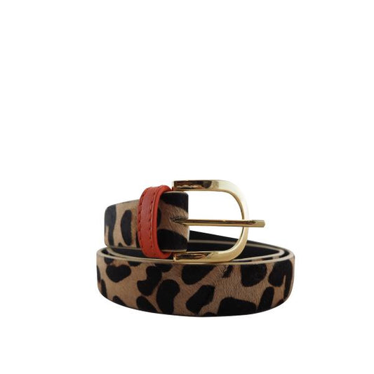 MONK Annie Leather Belt | Leopard Print