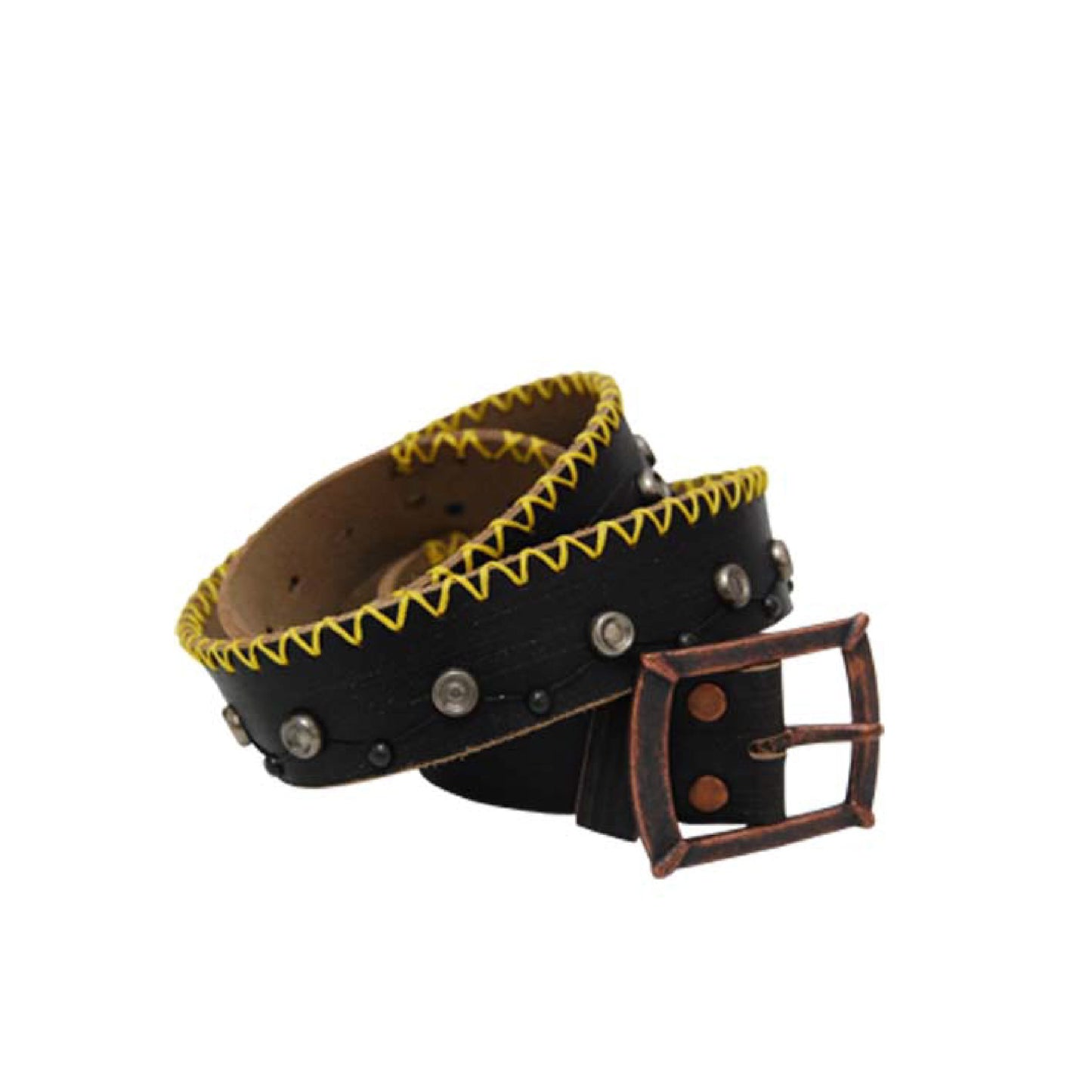 Contrast Stitch Leather Belt