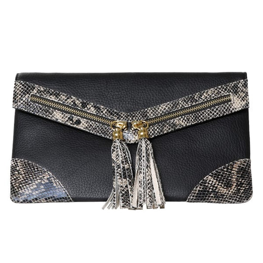 Serpentine Clutch | Black/Reptile
